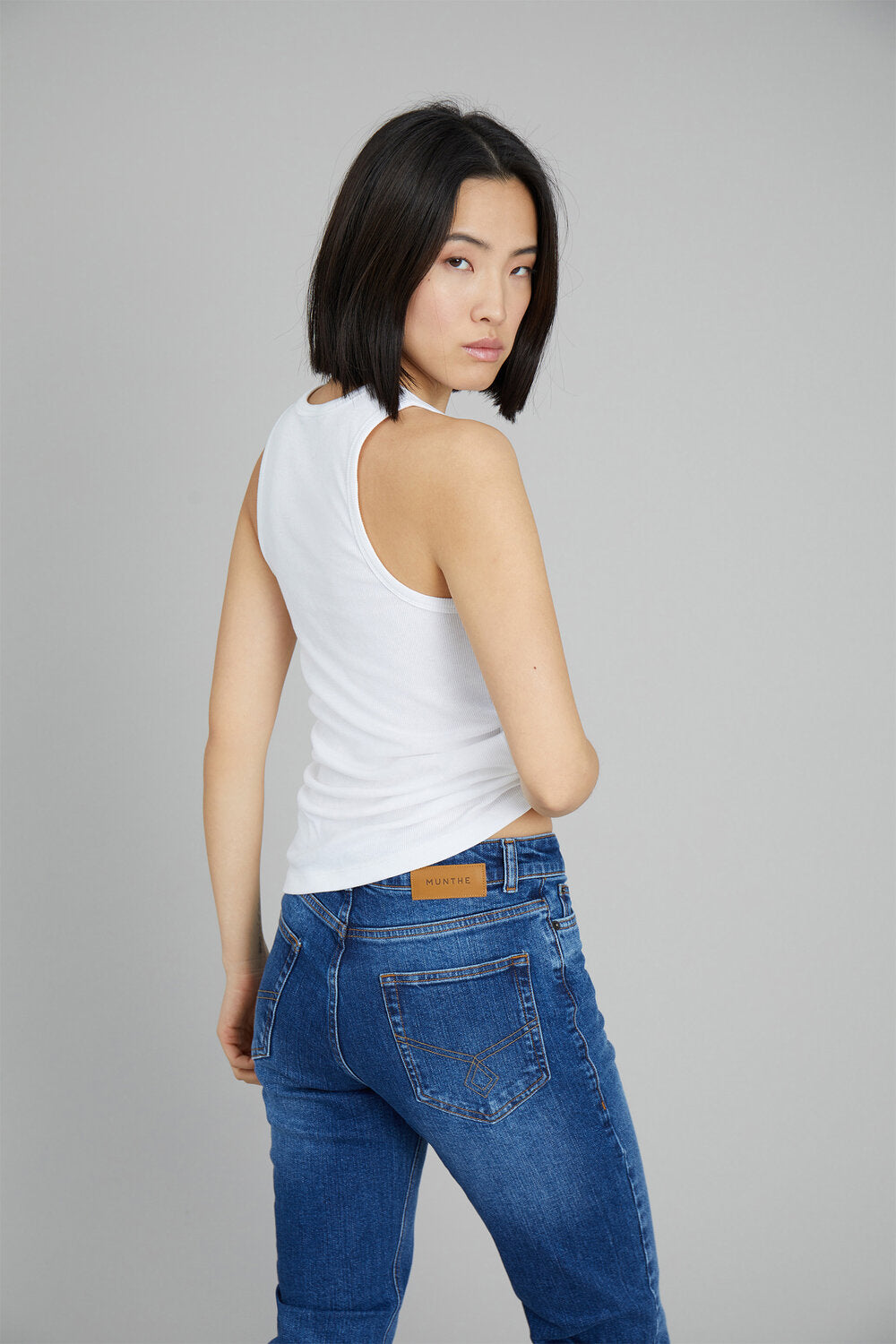 Peach top - hvid